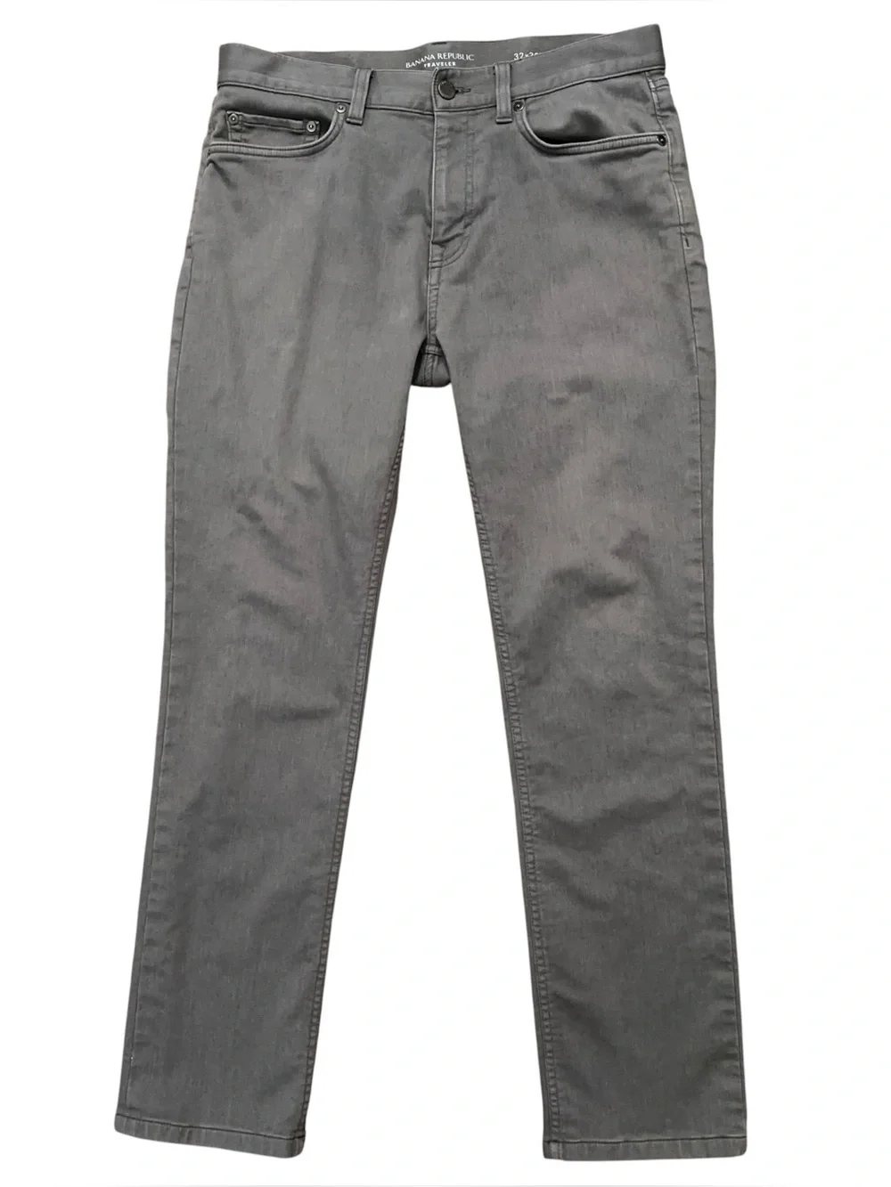 Banana Republic Traveler Jeans Mens Size 32x30 Slim Fit Stretch 5-Pockets Gray
